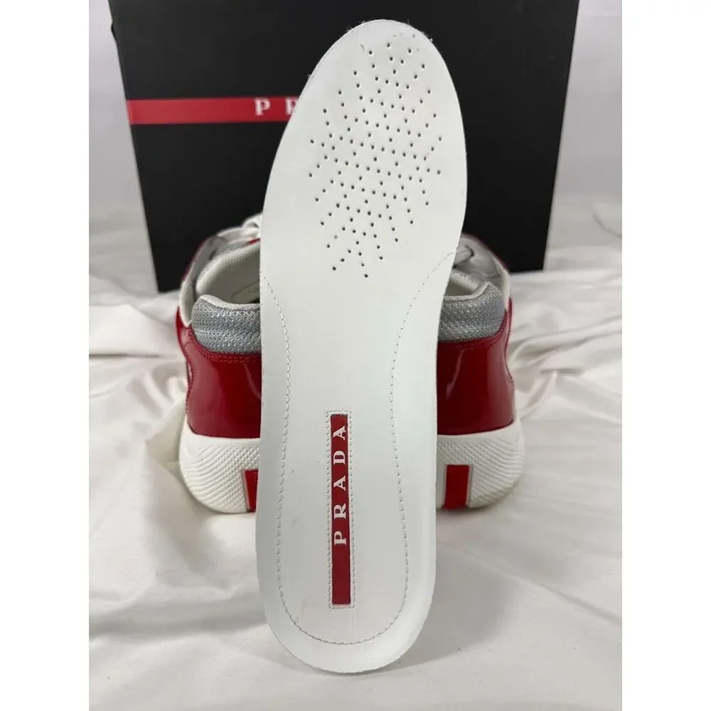 US Mens Size 9.5 Prada America Cup Red in Box SPB-JB 366788